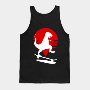 Dinosaur skateboarding skater skating shredding logo Tank Top